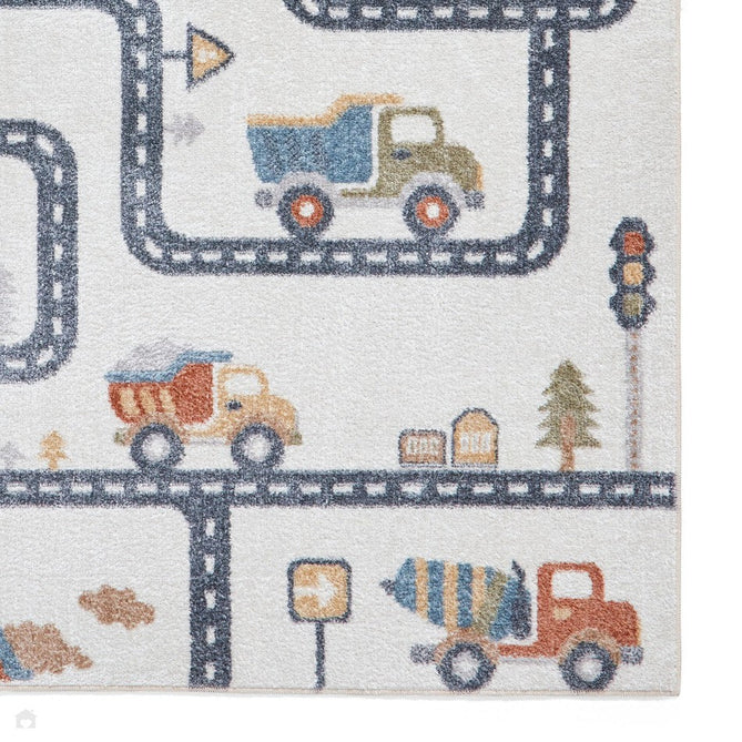 Washable Vida Kids Map Soft-Touch Textured Lightweight Printed Recycled Polypropylene Flatweave Multicolour Rug-Think Rugs-Rug Love - The Most Loved Rug Store