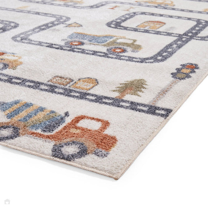Washable Vida Kids Map Soft-Touch Textured Lightweight Printed Recycled Polypropylene Flatweave Multicolour Rug-Think Rugs-Rug Love - The Most Loved Rug Store