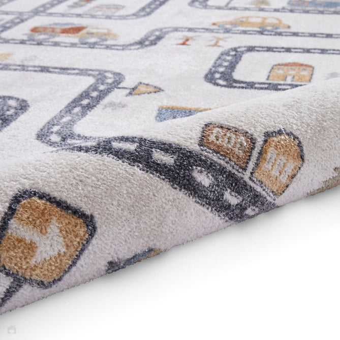 Washable Vida Kids Map Soft-Touch Textured Lightweight Printed Recycled Polypropylene Flatweave Multicolour Rug-Think Rugs-Rug Love - The Most Loved Rug Store