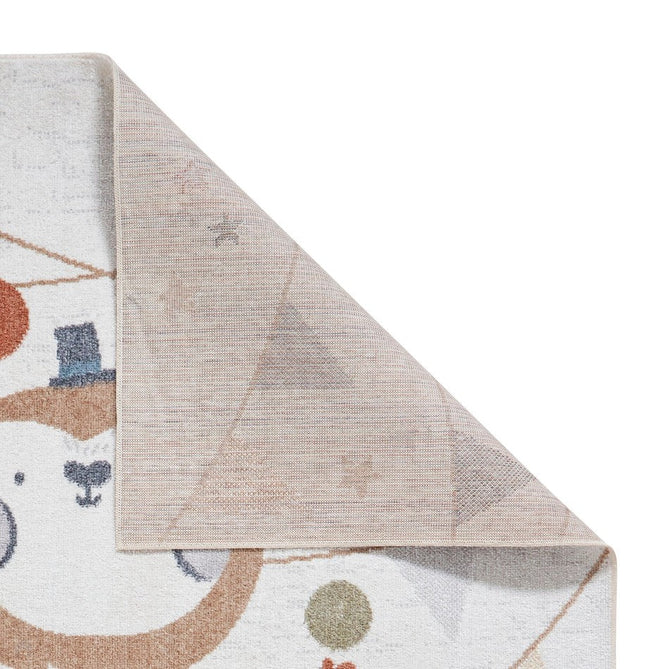 Washable Vida Kids Monkey Soft-Touch Textured Lightweight Printed Recycled Polypropylene Flatweave Multicolour Rug-Think Rugs-Rug Love - The Most Loved Rug Store