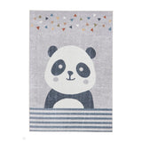 Washable Vida Kids Panda Flatweave Multicolour Rug