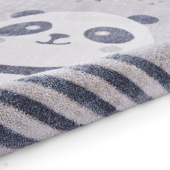 Washable Vida Kids Panda Soft-Touch Textured Lightweight Printed Recycled Polypropylene Flatweave Multicolour Rug-Think Rugs-Rug Love - The Most Loved Rug Store