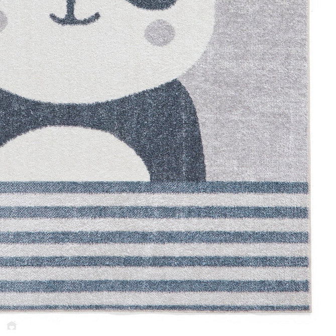 Washable Vida Kids Panda Soft-Touch Textured Lightweight Printed Recycled Polypropylene Flatweave Multicolour Rug-Think Rugs-Rug Love - The Most Loved Rug Store