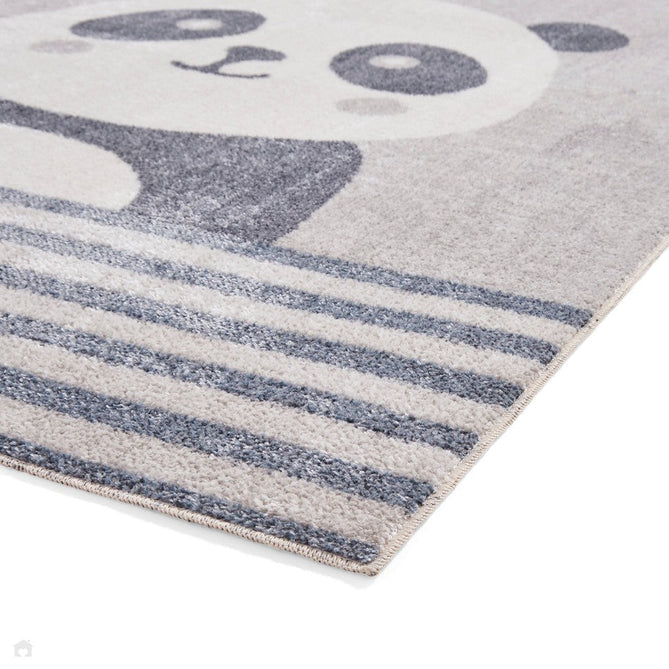 Washable Vida Kids Panda Soft-Touch Textured Lightweight Printed Recycled Polypropylene Flatweave Multicolour Rug-Think Rugs-Rug Love - The Most Loved Rug Store