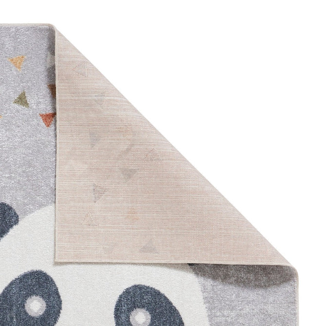 Washable Vida Kids Panda Soft-Touch Textured Lightweight Printed Recycled Polypropylene Flatweave Multicolour Rug-Think Rugs-Rug Love - The Most Loved Rug Store