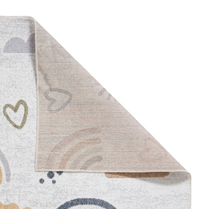 Washable Vida Kids Rainbow Sun Soft-Touch Textured Lightweight Printed Recycled Polypropylene Flatweave Multicolour Rug-Think Rugs-Rug Love - The Most Loved Rug Store