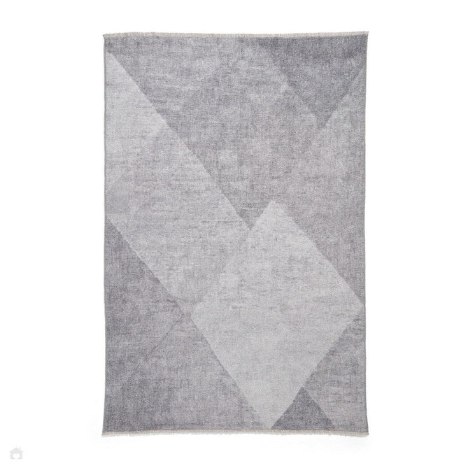 Washable Whisper H1065 Modern Abstract Textured Soft-Touch Printed Polyester Flatweave Grey Rug-Think Rugs-Rug Love - The Most Loved Rug Store