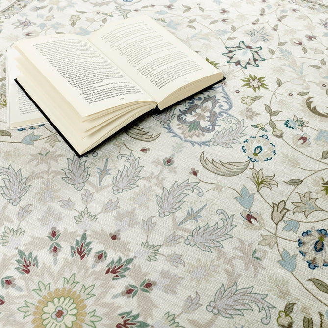 Washable Windsor Traditional Floral Border Lightweight Printed Polyester Flatweave Natural/Multicolour Rug-Origins-Rug Love - The Most Loved Rug Store