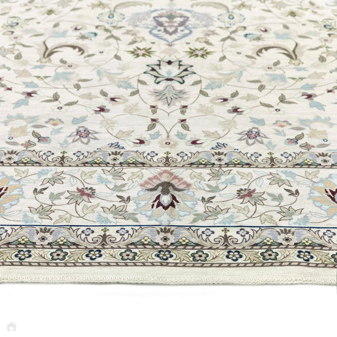 Washable Windsor Traditional Floral Border Lightweight Printed Polyester Flatweave Natural/Multicolour Rug-Origins-Rug Love - The Most Loved Rug Store
