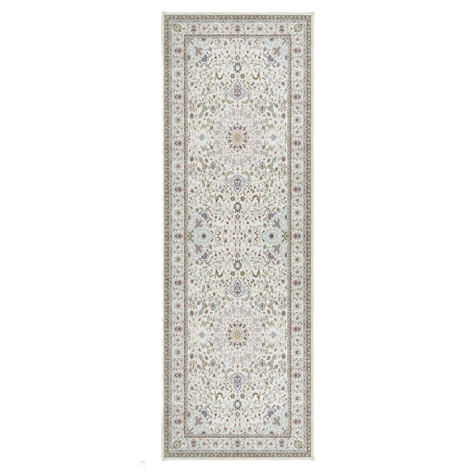Washable Windsor Traditional Floral Border Lightweight Printed Polyester Flatweave Natural/Multicolour Rug-Origins-Rug Love - The Most Loved Rug Store
