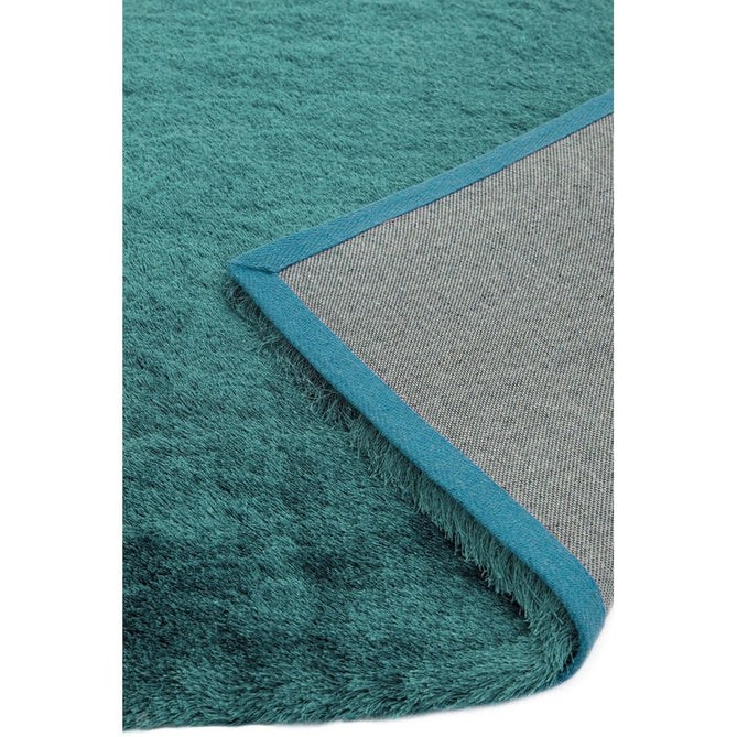 Whisper Super-Soft Fine Yarn Silky Shimmer Polyester Plain Shaggy Dark Teal Rug-Asiatic Carpets-Rug Love - The Most Loved Rug Store