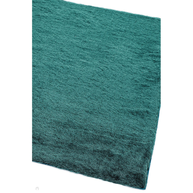 Whisper Super-Soft Fine Yarn Silky Shimmer Polyester Plain Shaggy Dark Teal Rug-Asiatic Carpets-Rug Love - The Most Loved Rug Store