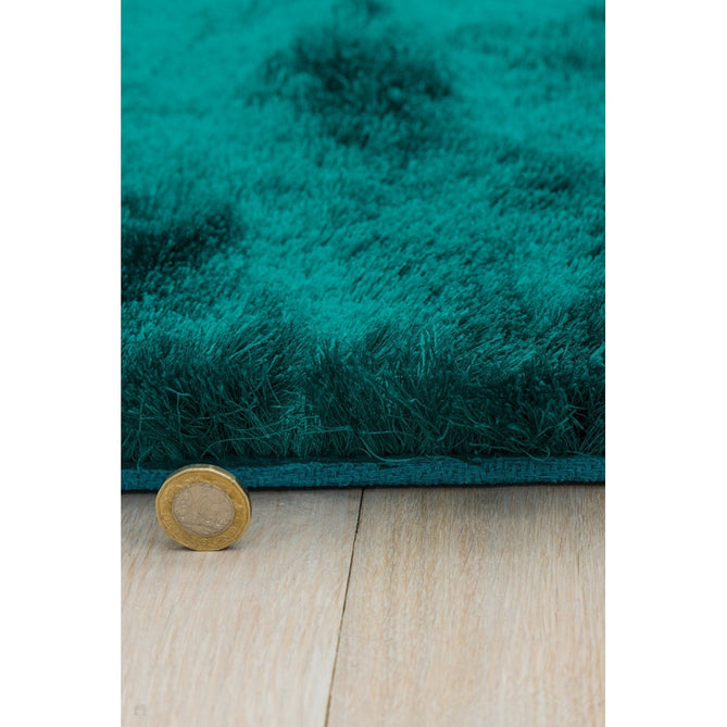 Whisper Super-Soft Fine Yarn Silky Shimmer Polyester Plain Shaggy Dark Teal Rug-Asiatic Carpets-Rug Love - The Most Loved Rug Store