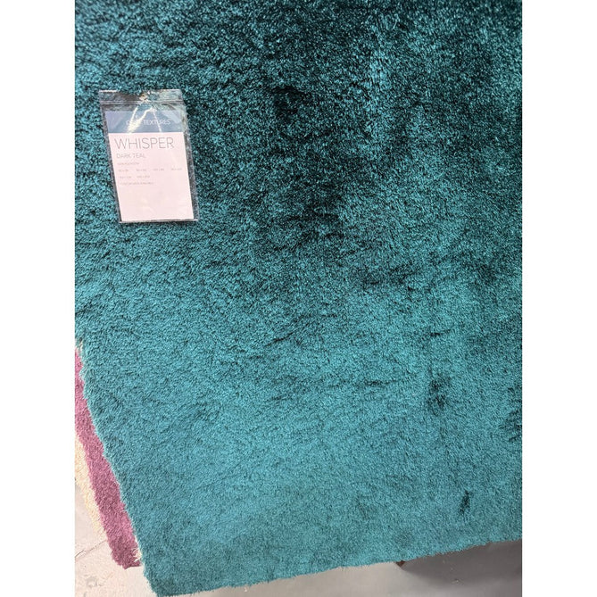 Whisper Super-Soft Fine Yarn Silky Shimmer Polyester Plain Shaggy Dark Teal Rug-Asiatic Carpets-Rug Love - The Most Loved Rug Store