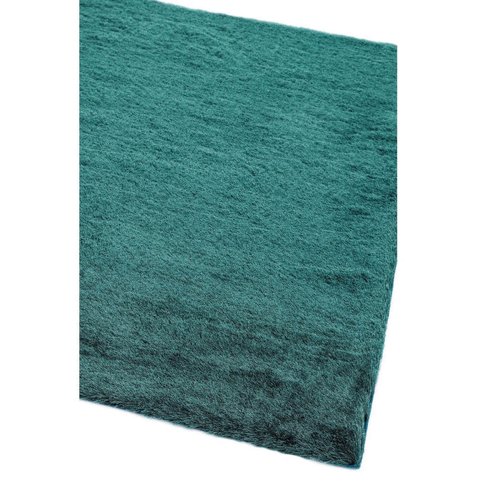 Whisper Super-Soft Fine Yarn Silky Shimmer Polyester Plain Shaggy Dark Teal Rug-Asiatic Carpets-Rug Love - The Most Loved Rug Store