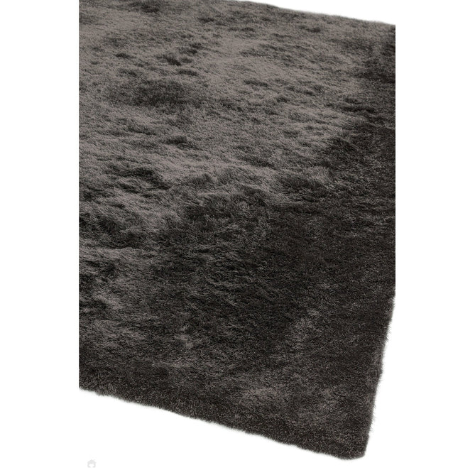 Whisper Super-Soft Fine Yarn Silky Shimmer Polyester Plain Shaggy Graphite Rug-Asiatic Carpets-Rug Love - The Most Loved Rug Store