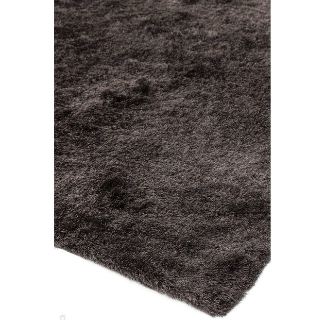 Whisper Super-Soft Fine Yarn Silky Shimmer Polyester Plain Shaggy Graphite Rug-Asiatic Carpets-Rug Love - The Most Loved Rug Store