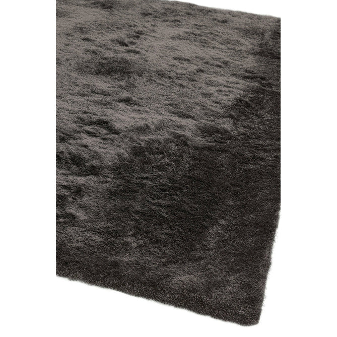 Whisper Super-Soft Fine Yarn Silky Shimmer Polyester Plain Shaggy Graphite Rug-Asiatic Carpets-Rug Love - The Most Loved Rug Store