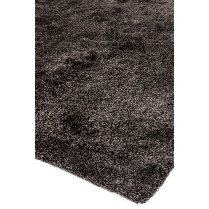 Whisper Super-Soft Fine Yarn Silky Shimmer Polyester Plain Shaggy Graphite Rug-Asiatic Carpets-Rug Love - The Most Loved Rug Store