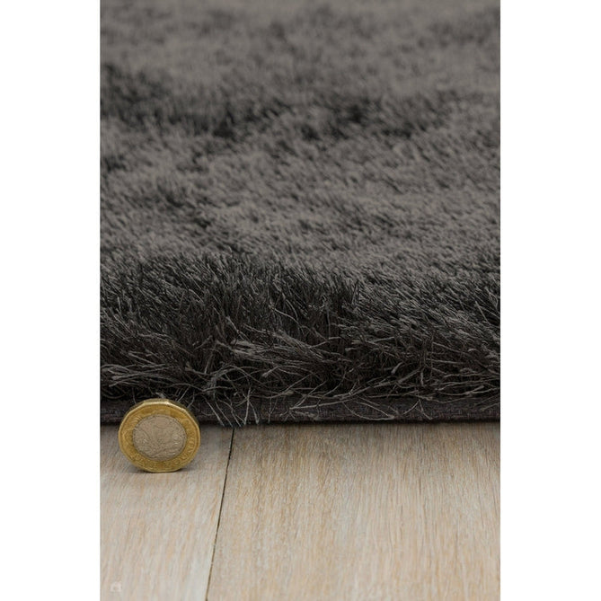 Whisper Super-Soft Fine Yarn Silky Shimmer Polyester Plain Shaggy Graphite Rug-Asiatic Carpets-Rug Love - The Most Loved Rug Store
