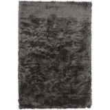 Whisper Super-Soft Fine Yarn Silky Shimmer Polyester Plain Shaggy Graphite Rug