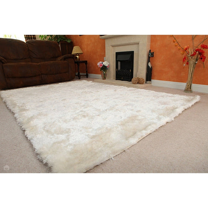 Whisper Super-Soft Fine Yarn Silky Shimmer Polyester Plain Shaggy Ivory Rug-Asiatic Carpets-Rug Love - The Most Loved Rug Store