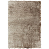Whisper Super-Soft Fine Yarn Silky Shimmer Polyester Plain Shaggy Mocha Rug