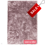 Whisper Super-Soft Fine Yarn Silky Shimmer Polyester Plain Shaggy Pink Rug 120 x 180 cm