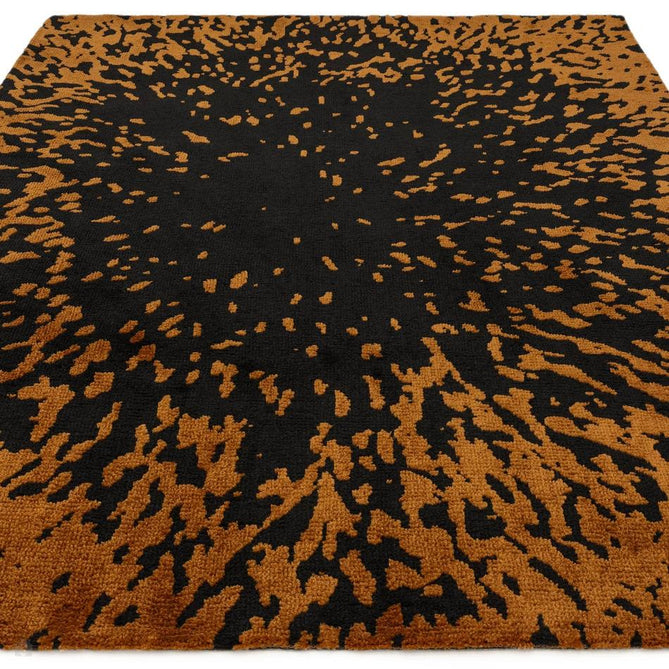 Wilder Splash Modern Animal-Inspired Textured Soft-Touch Knitted Polyester Shimmer Durable Easy-Care Low Profile Short Pile Charcoal Black/Burnished Copper Rug-Asiatic Carpets-Rug Love - The Most Loved Rug Store