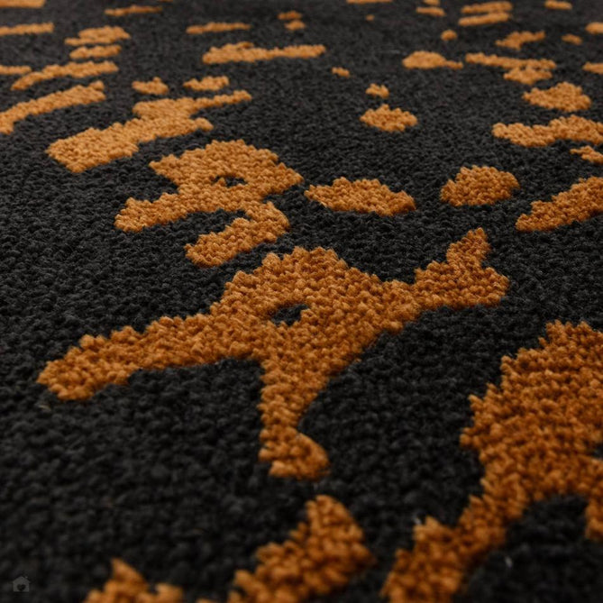 Wilder Splash Modern Animal-Inspired Textured Soft-Touch Knitted Polyester Shimmer Durable Easy-Care Low Profile Short Pile Charcoal Black/Burnished Copper Rug-Asiatic Carpets-Rug Love - The Most Loved Rug Store