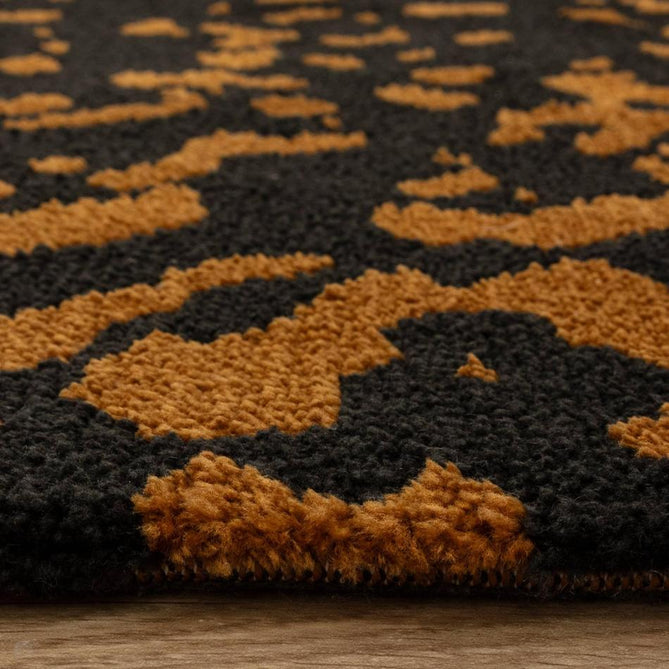 Wilder Splash Modern Animal-Inspired Textured Soft-Touch Knitted Polyester Shimmer Durable Easy-Care Low Profile Short Pile Charcoal Black/Burnished Copper Rug-Asiatic Carpets-Rug Love - The Most Loved Rug Store
