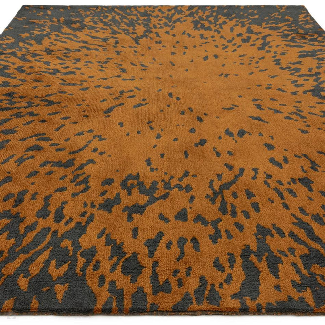 Wilder Splash Modern Animal-Inspired Textured Soft-Touch Knitted Polyester Shimmer Durable Easy-Care Low Profile Short Pile Spice Orange/Charcoal Rug-Asiatic Carpets-Rug Love - The Most Loved Rug Store
