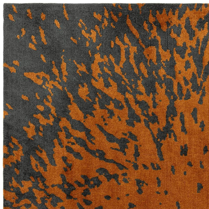 Wilder Splash Modern Animal-Inspired Textured Soft-Touch Knitted Polyester Shimmer Durable Easy-Care Low Profile Short Pile Spice Orange/Charcoal Rug-Asiatic Carpets-Rug Love - The Most Loved Rug Store