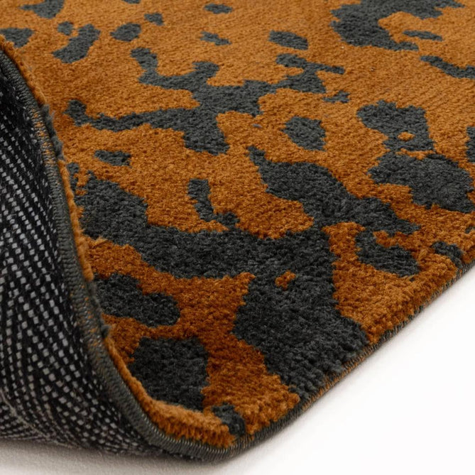 Wilder Splash Modern Animal-Inspired Textured Soft-Touch Knitted Polyester Shimmer Durable Easy-Care Low Profile Short Pile Spice Orange/Charcoal Rug-Asiatic Carpets-Rug Love - The Most Loved Rug Store