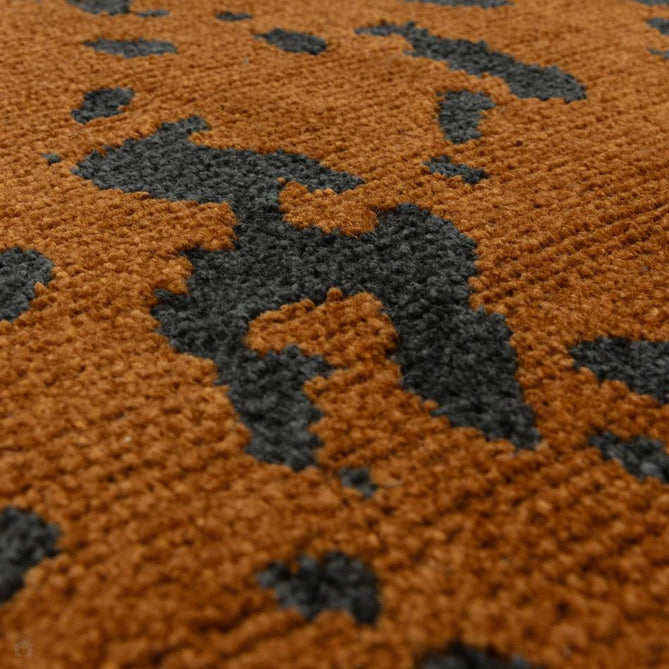 Wilder Splash Modern Animal-Inspired Textured Soft-Touch Knitted Polyester Shimmer Durable Easy-Care Low Profile Short Pile Spice Orange/Charcoal Rug-Asiatic Carpets-Rug Love - The Most Loved Rug Store