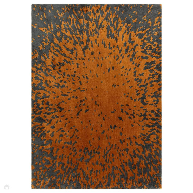 Wilder Splash Modern Animal-Inspired Textured Soft-Touch Knitted Polyester Shimmer Durable Easy-Care Low Profile Short Pile Spice Orange/Charcoal Rug-Asiatic Carpets-Rug Love - The Most Loved Rug Store