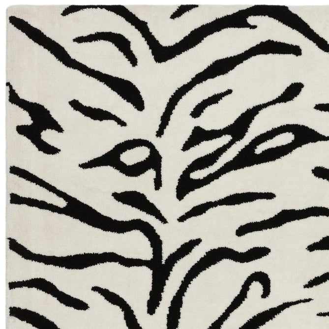 Wilder Tiger Modern Animal-Inspired Textured Soft-Touch Knitted Polyester Shimmer Durable Easy-Care Low Profile Short Pile Mono/White/Black Rug-Asiatic Carpets-Rug Love - The Most Loved Rug Store