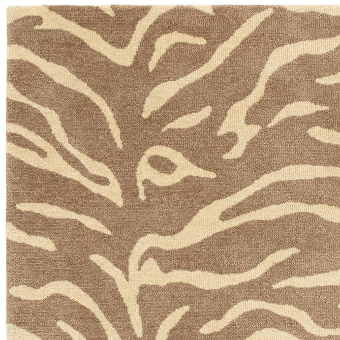 Wilder Tiger Modern Animal-Inspired Textured Soft-Touch Knitted Polyester Shimmer Durable Easy-Care Low Profile Short Pile Taupe/Soft Cream Rug-Asiatic Carpets-Rug Love - The Most Loved Rug Store