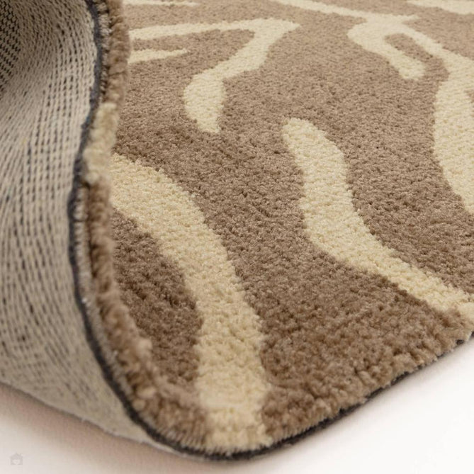 Wilder Tiger Modern Animal-Inspired Textured Soft-Touch Knitted Polyester Shimmer Durable Easy-Care Low Profile Short Pile Taupe/Soft Cream Rug-Asiatic Carpets-Rug Love - The Most Loved Rug Store