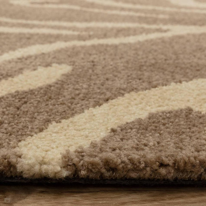 Wilder Tiger Modern Animal-Inspired Textured Soft-Touch Knitted Polyester Shimmer Durable Easy-Care Low Profile Short Pile Taupe/Soft Cream Rug-Asiatic Carpets-Rug Love - The Most Loved Rug Store