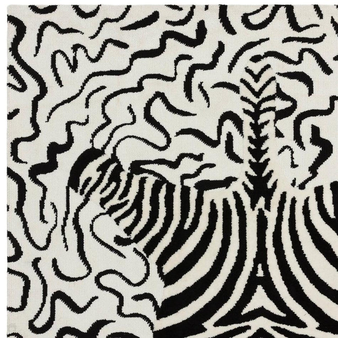 Wilder Zebra Modern Animal-Inspired Textured Soft-Touch Knitted Polyester Shimmer Durable Easy-Care Low Profile Short Pile Mono/White/Black Rug-Asiatic Carpets-Rug Love - The Most Loved Rug Store