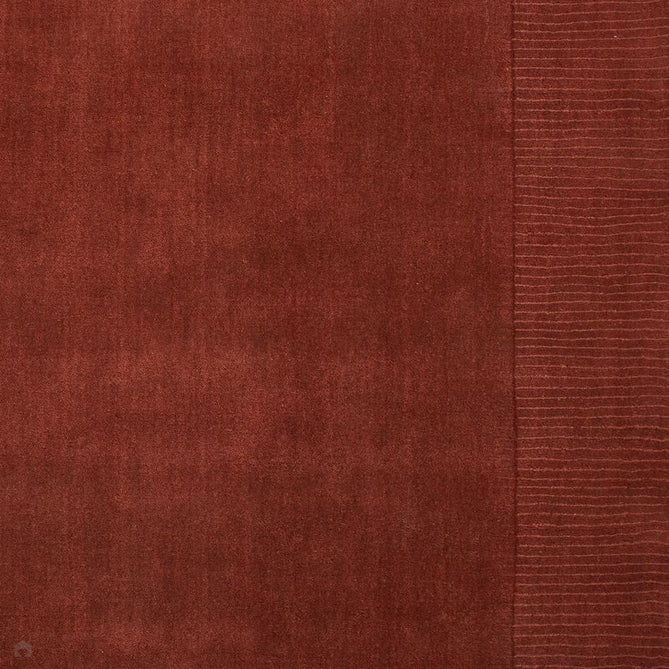 Windsor Modern Plain Hand-Woven Ribbed Textured Border Wool Deep Rusty Terracotta Rug-Think Rugs-Rug Love - The Most Loved Rug Store
