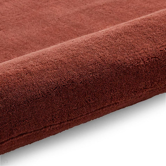 Windsor Modern Plain Hand-Woven Ribbed Textured Border Wool Deep Rusty Terracotta Rug-Think Rugs-Rug Love - The Most Loved Rug Store