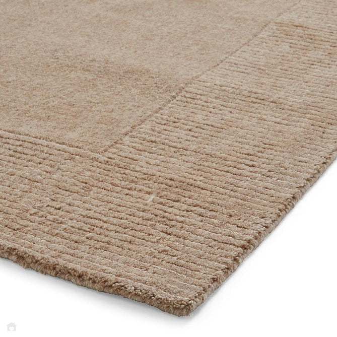 Windsor Modern Plain Hand-Woven Ribbed Textured Border Wool Natural Warm Beige Rug-Think Rugs-Rug Love - The Most Loved Rug Store