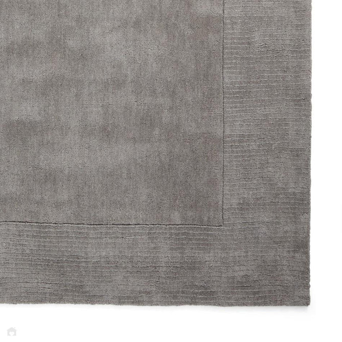Windsor Modern Plain Hand-Woven Ribbed Textured Border Wool Warm Grey Rug-Think Rugs-Rug Love - The Most Loved Rug Store