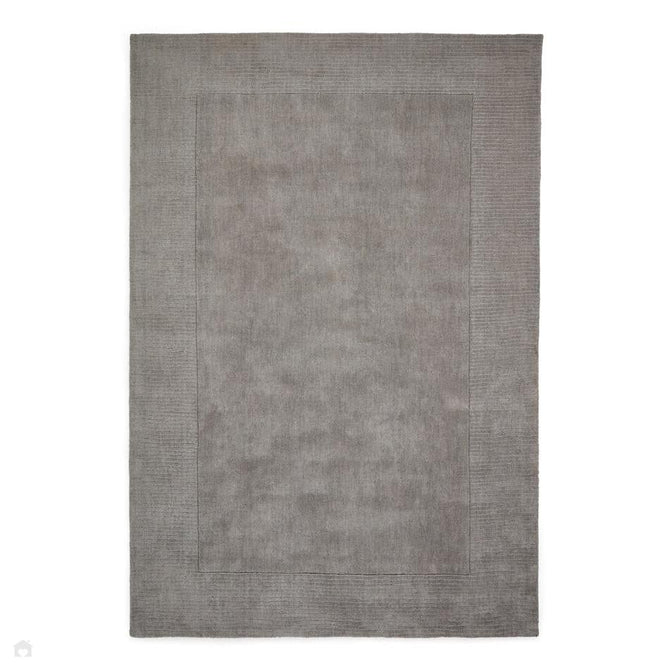 Windsor Modern Plain Hand-Woven Ribbed Textured Border Wool Warm Grey Rug-Think Rugs-Rug Love - The Most Loved Rug Store