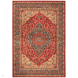 Windsor WIN08 Traditional Classic Floral Vine Medallion Border Red/Navy/Beige/Multicolour Rug