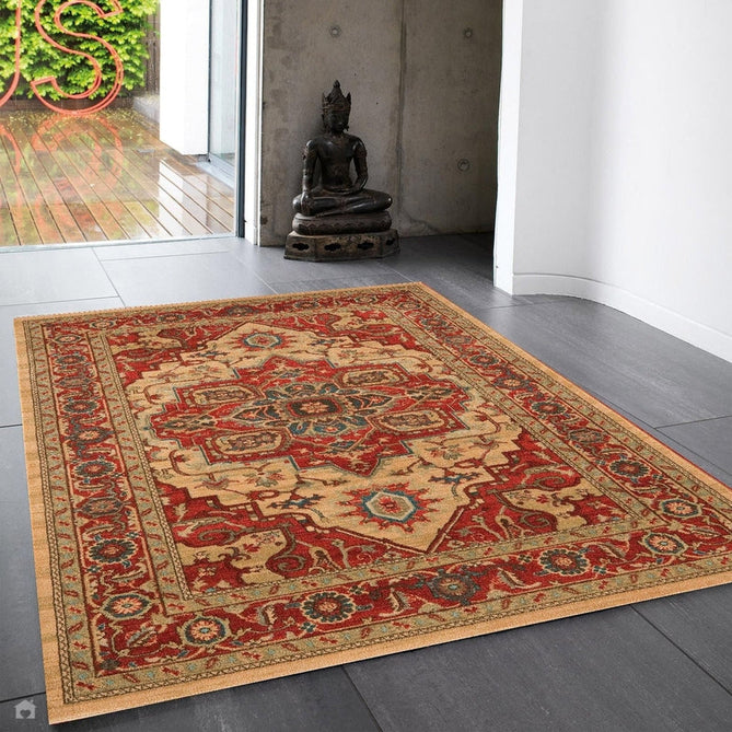 Windsor WIN10 Traditional Classic Floral Vine Medallion Border Red/Multi Rug-Asiatic Carpets-Rug Love - The Most Loved Rug Store