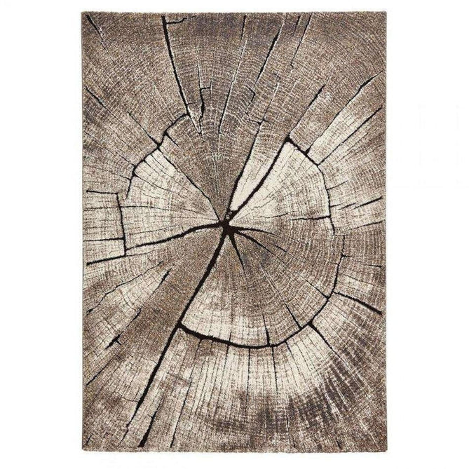 Woodland 2086 Modern Abstract Tree Trunk Soft High-Density Durable Easy-Care Polypropylene Beige Rug-Think Rugs-Rug Love - The Most Loved Rug Store