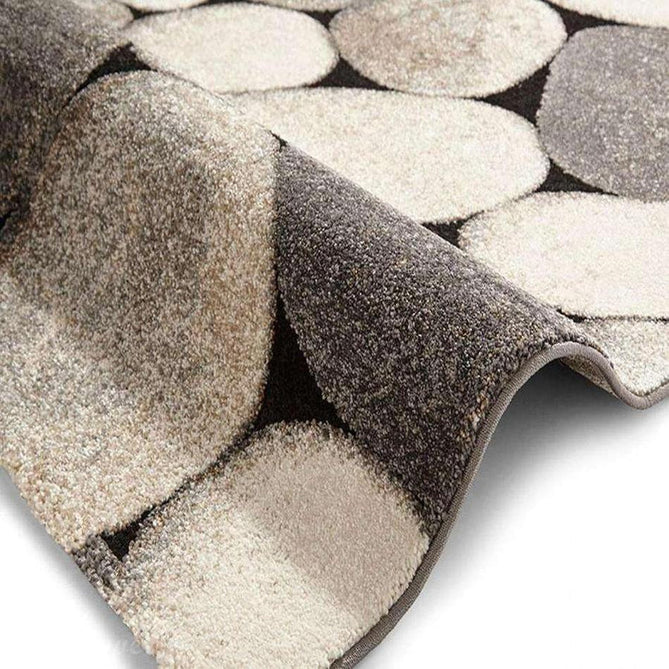 Woodland 2099 Modern Abstract Pebble Stones Soft High-Density Durable Easy-Care Polypropylene Cream/Grey Rug-Think Rugs-Rug Love - The Most Loved Rug Store